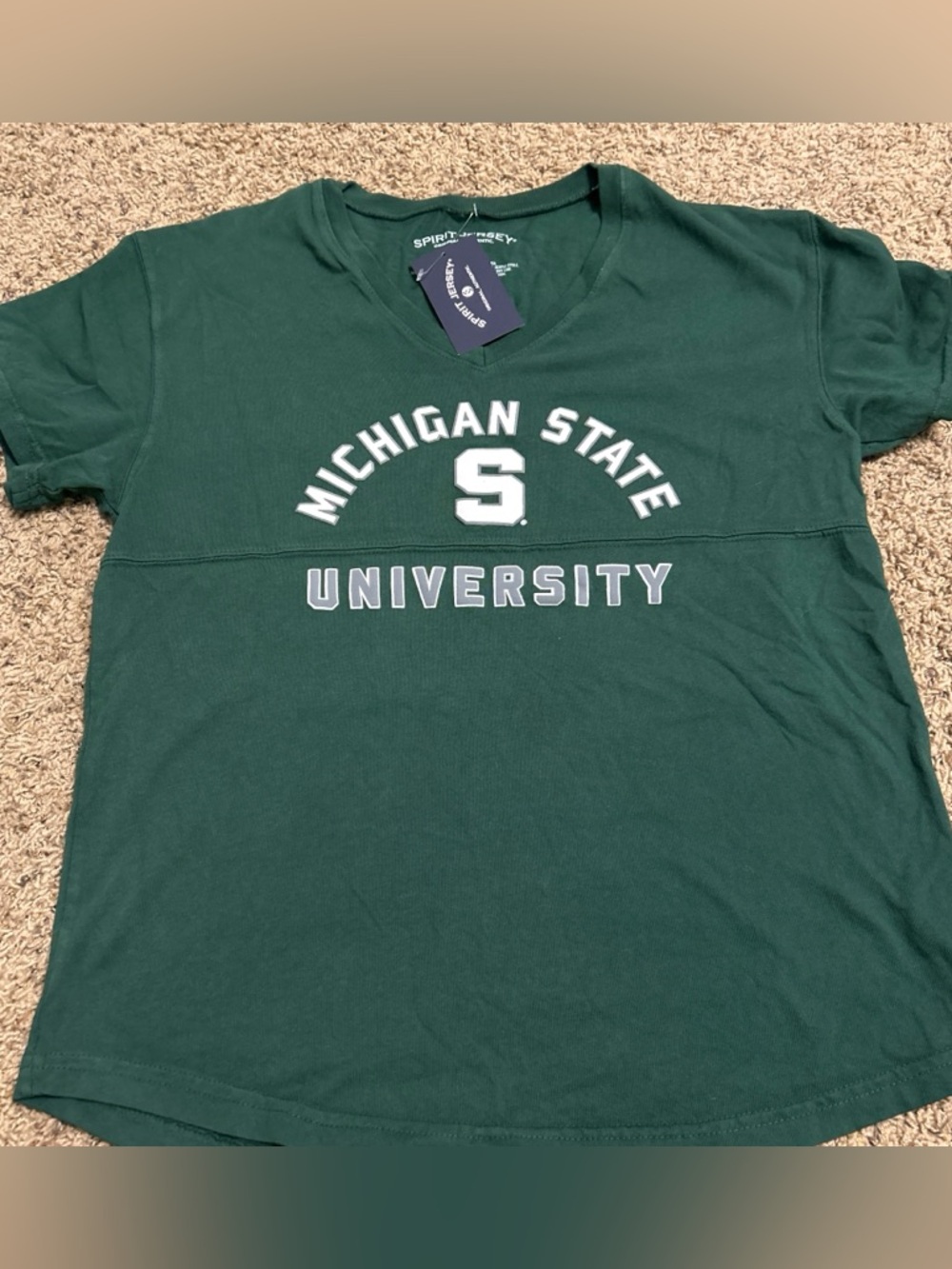 Spirit Michigan State Dark Green V-Neck University Tee